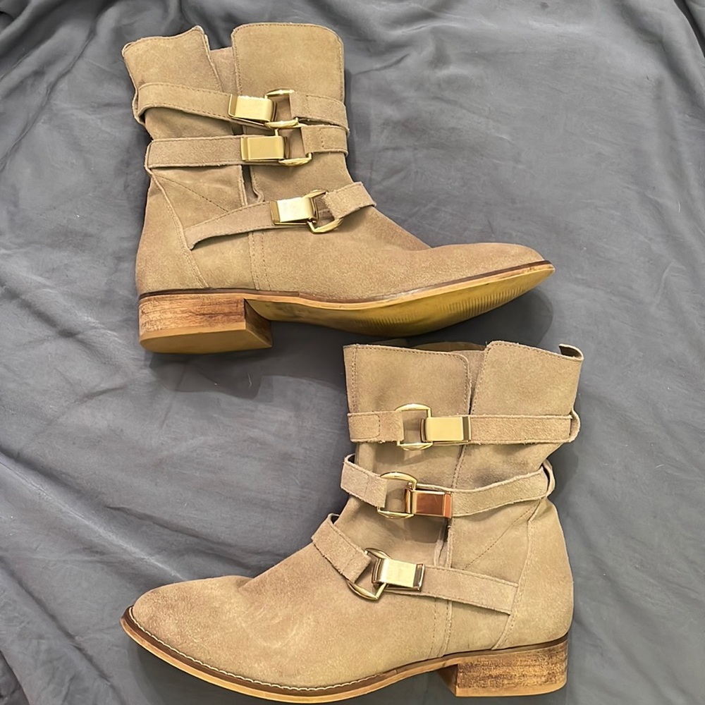 Steve Madden buckle slouch moto boots